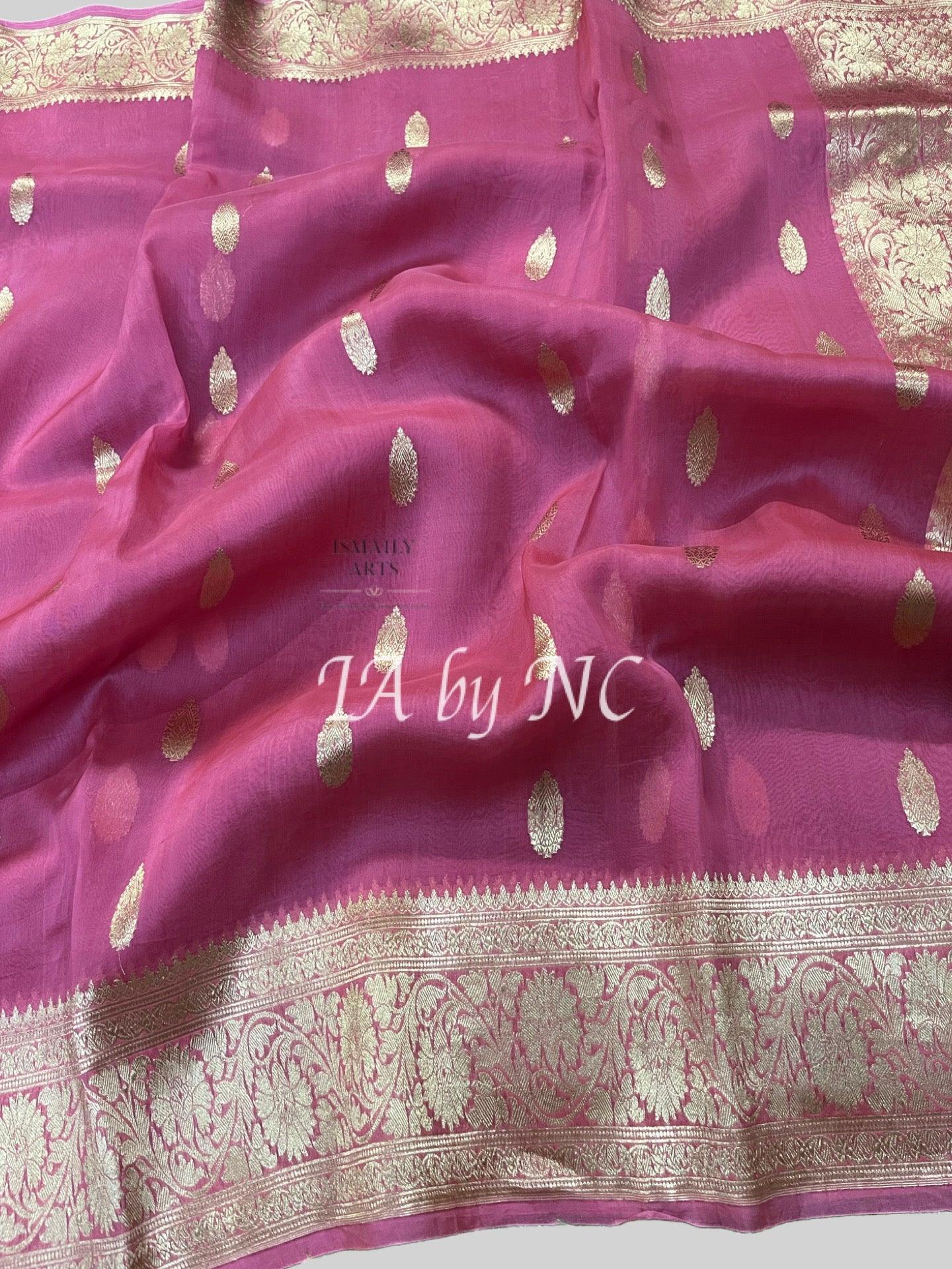 Thulian Banarasi Pure Kora Organza Kadwa Saree