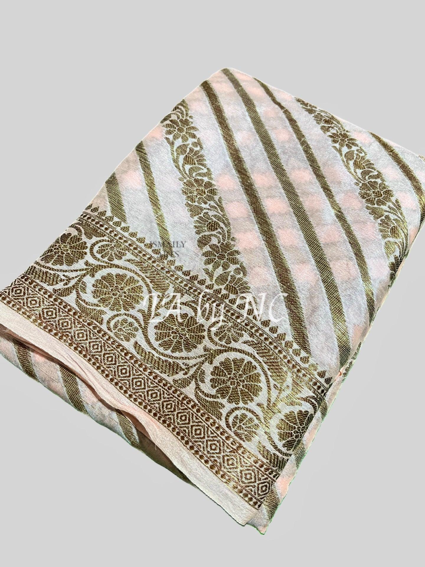 Flamingo Banarasi Pure Chiffon Georgette Saree