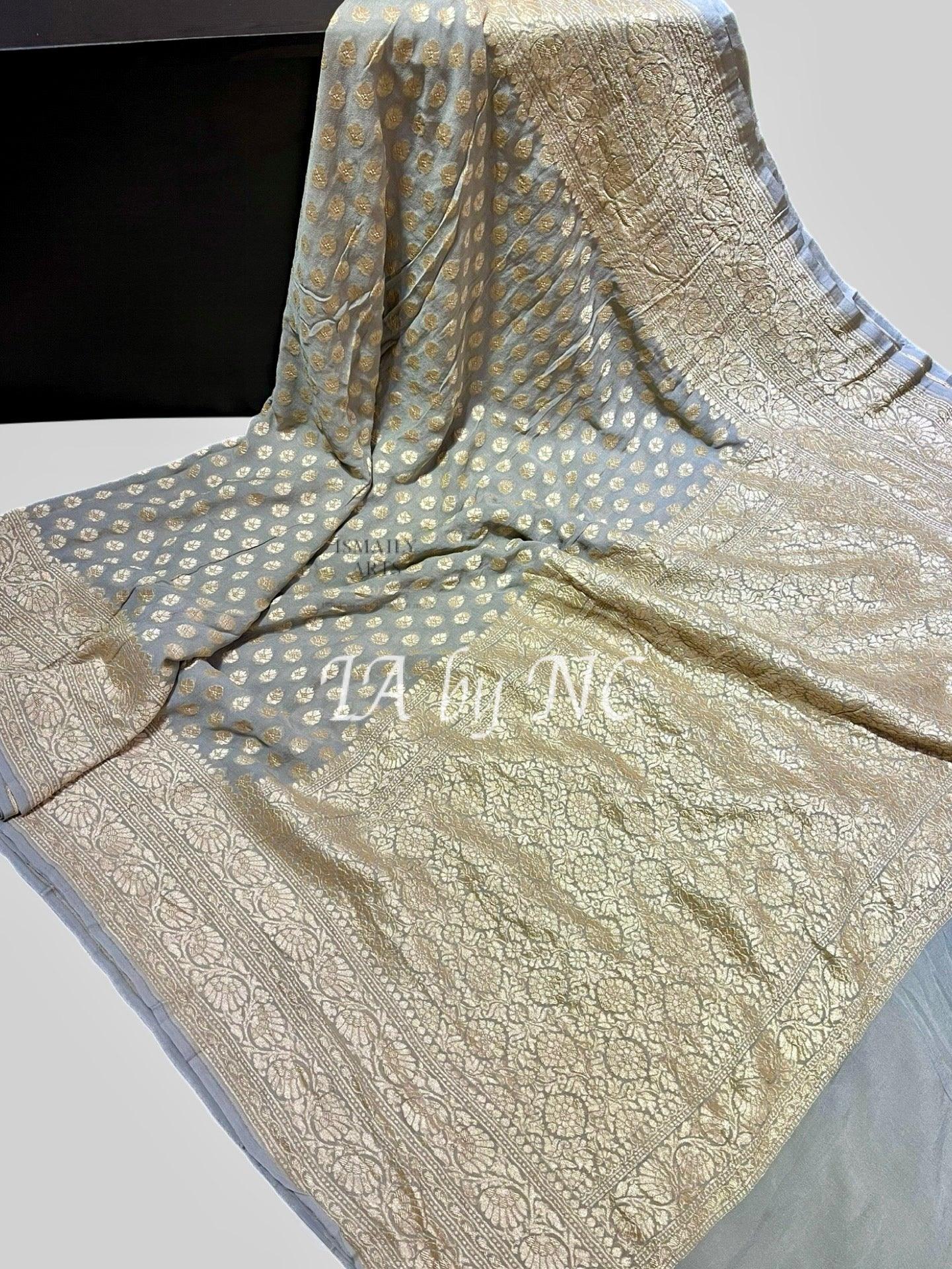 Stone Banarasi Pure Khaddi Georgette Saree