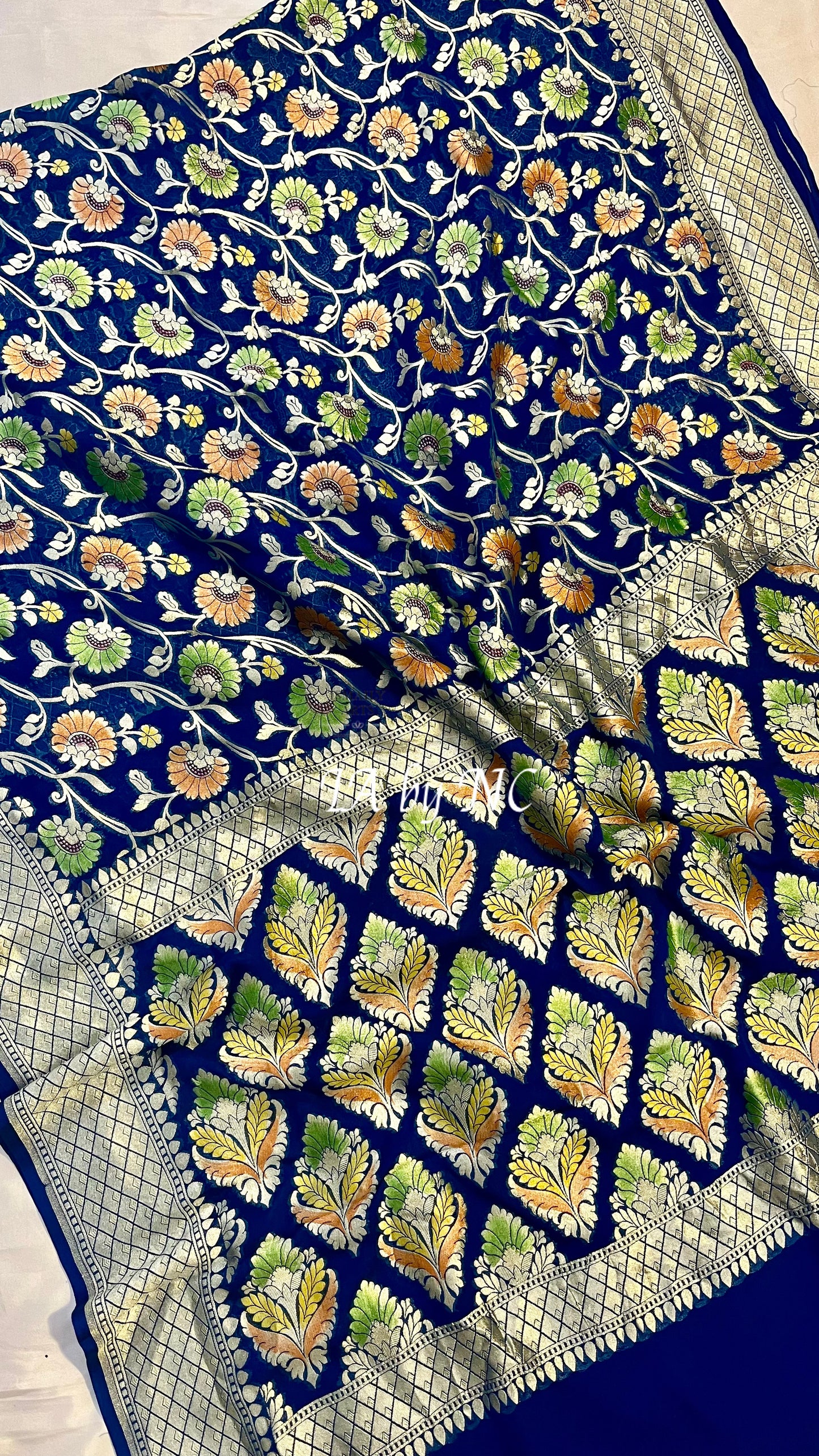 German Banarasi Pure Khaddi Georgette Saree