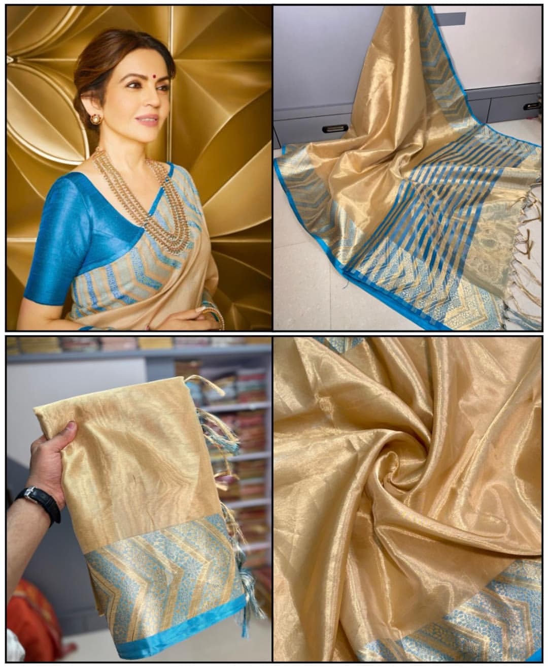 Nita Ambani Inspired Banarasi Blend Zari Tissue Silk Saree