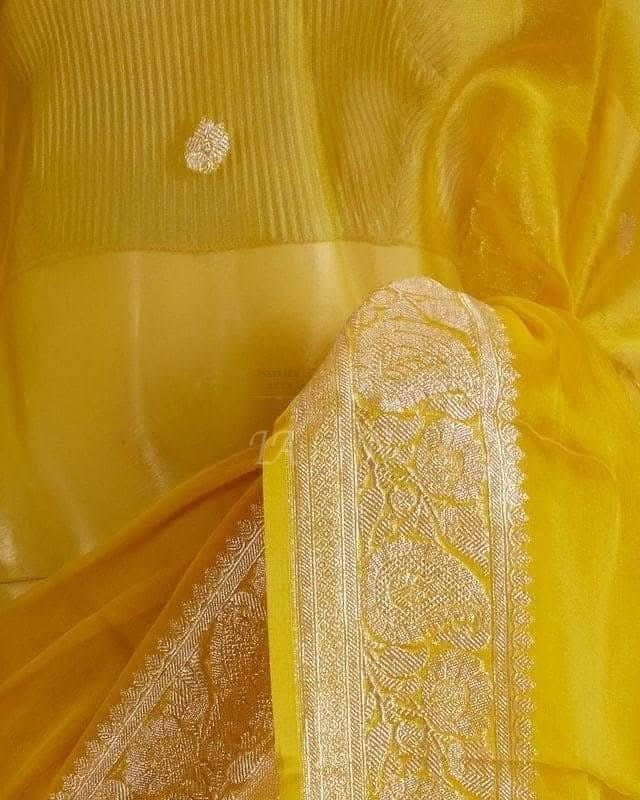 Amber Banarasi Pure Khaddi Georgette Kadwa Saree