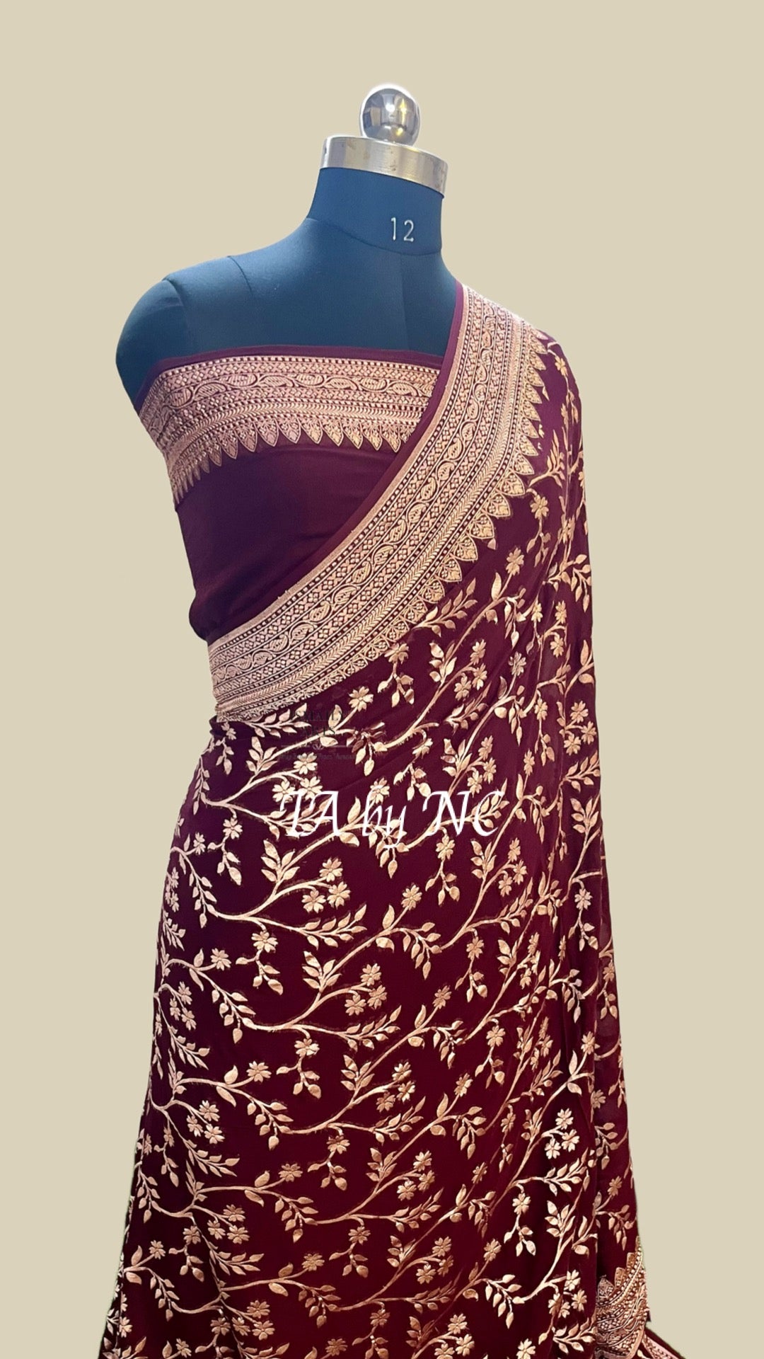 Hickory Banarasi Pure Khaddi Georgette Saree