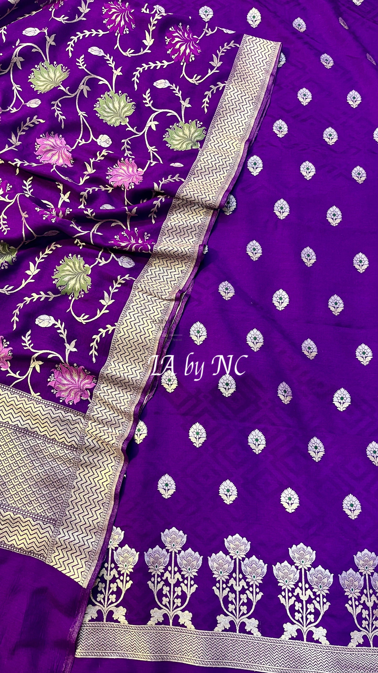 Grape Banarasi Pure Munga Silk Dress Material