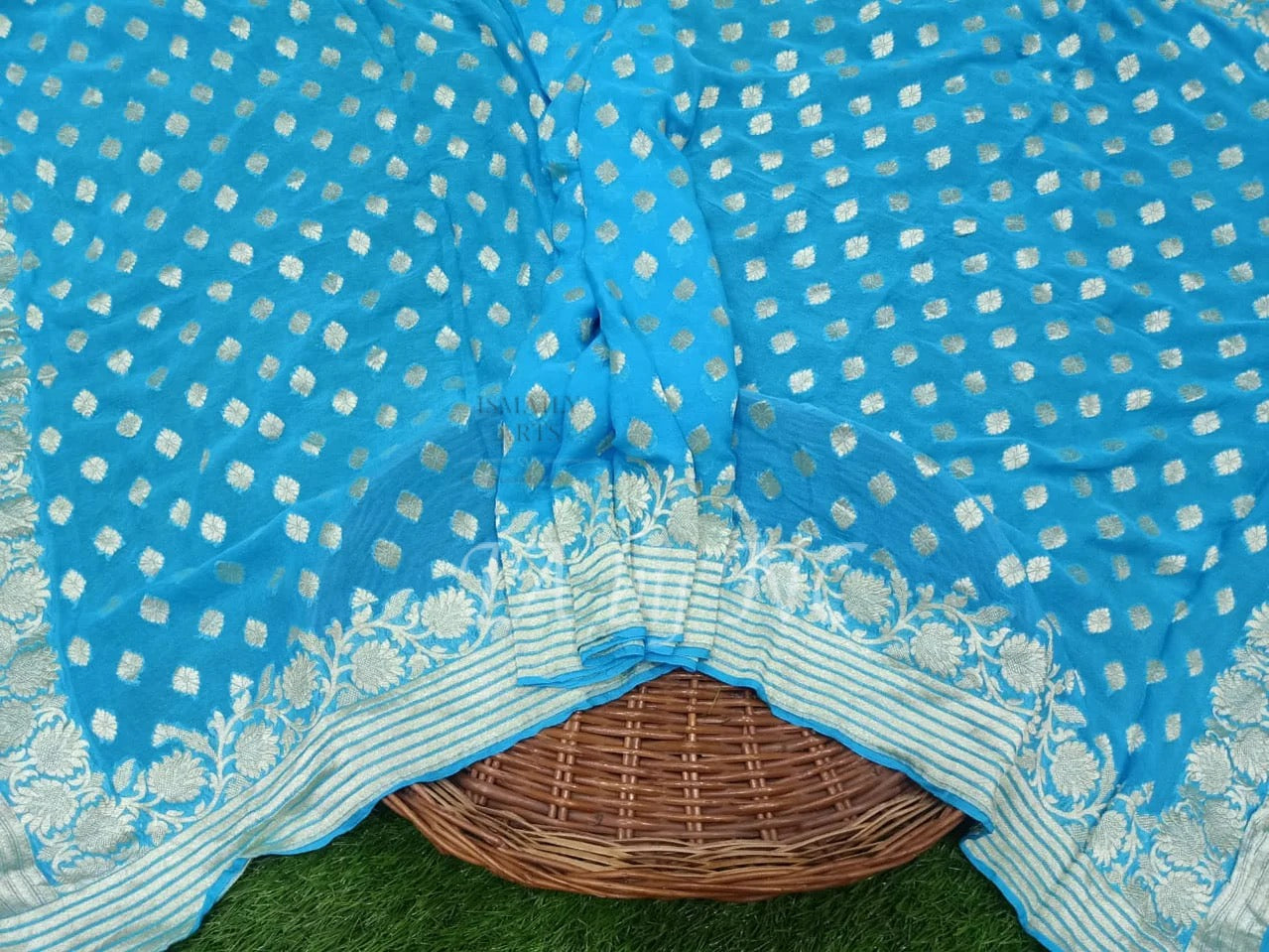 Azure Banarasi Pure Khaddi Georgette Dupatta