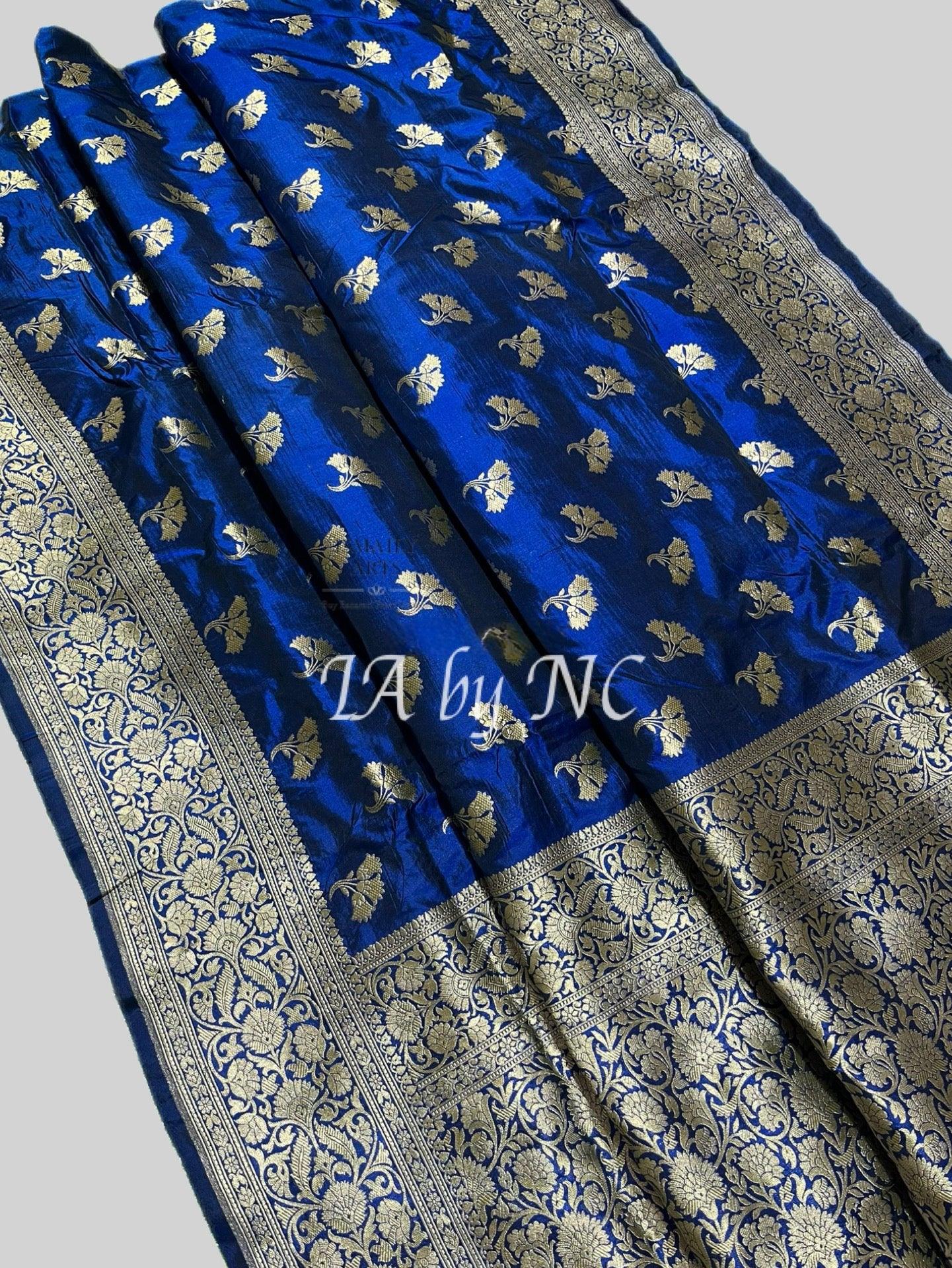 Navy Banarasi Pure Katan Silk Pattu Saree