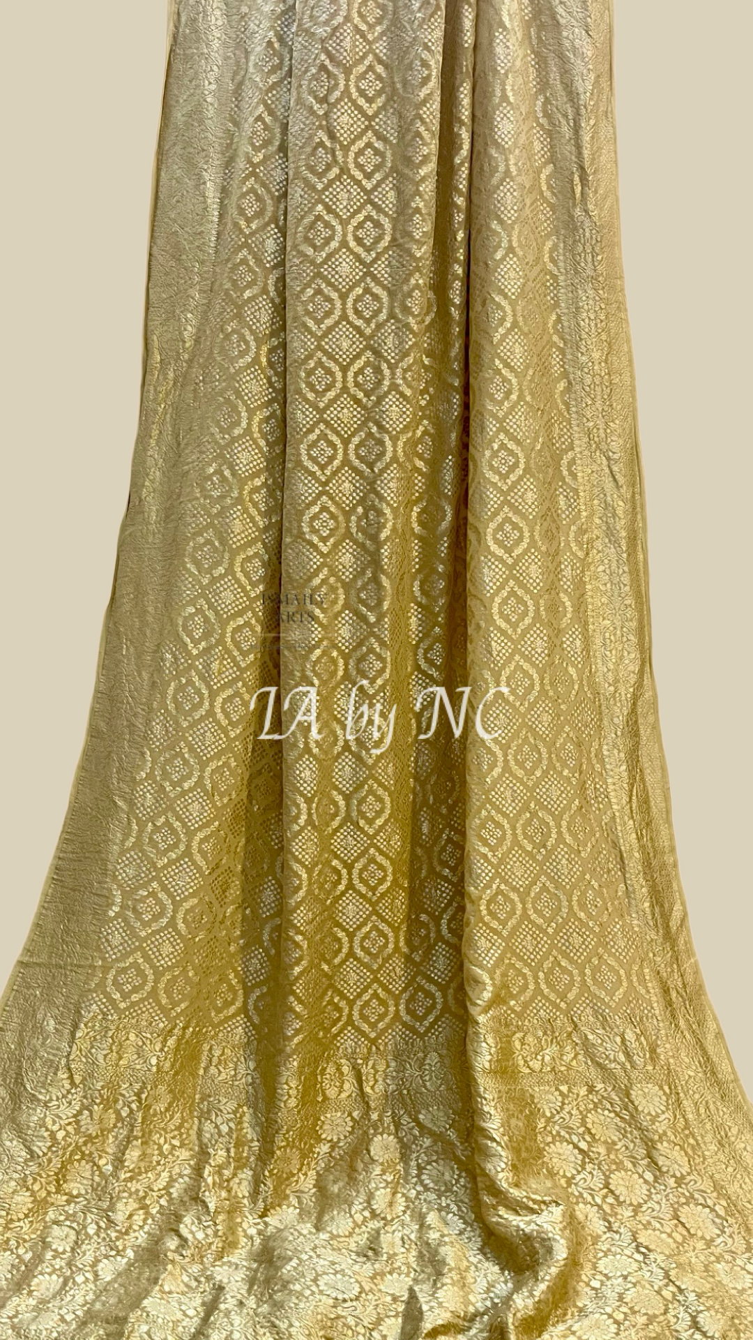 Beige Banarasi Pure Khaddi Georgette Saree