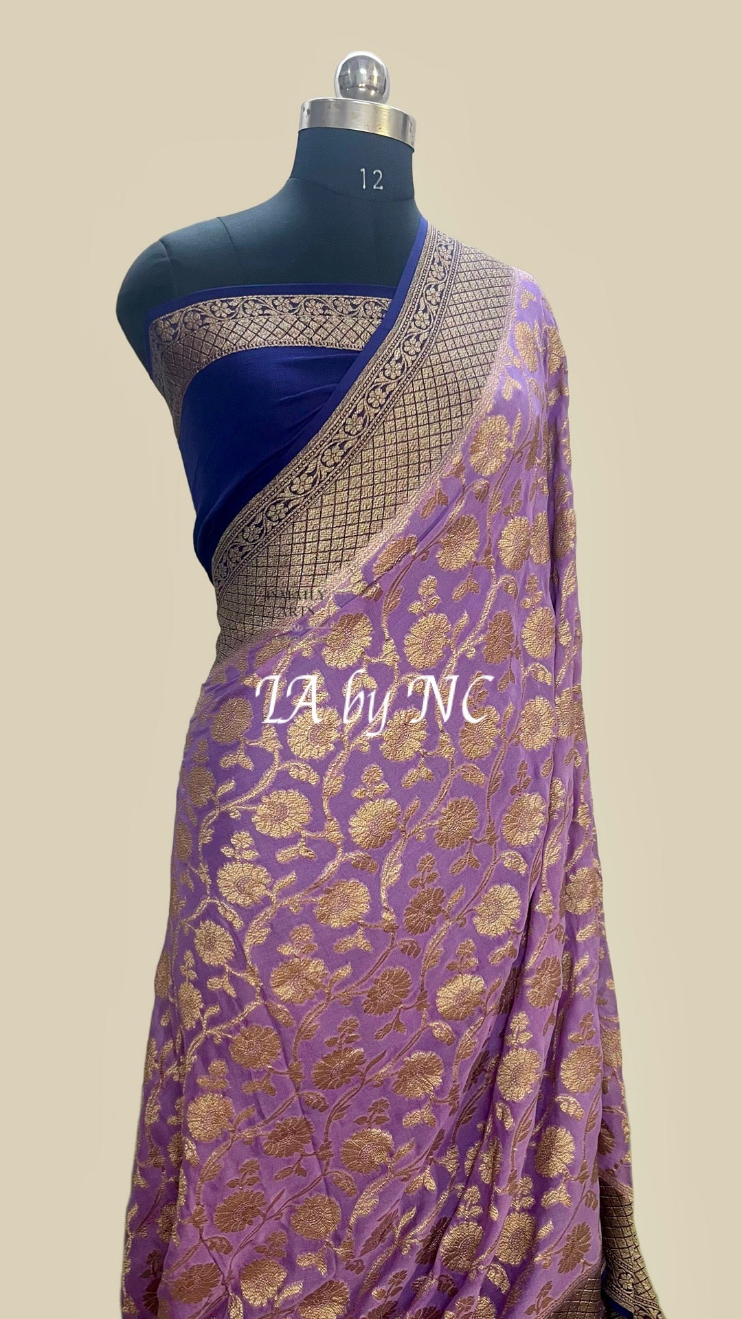 African Banarasi Pure Khaddi Georgette Saree