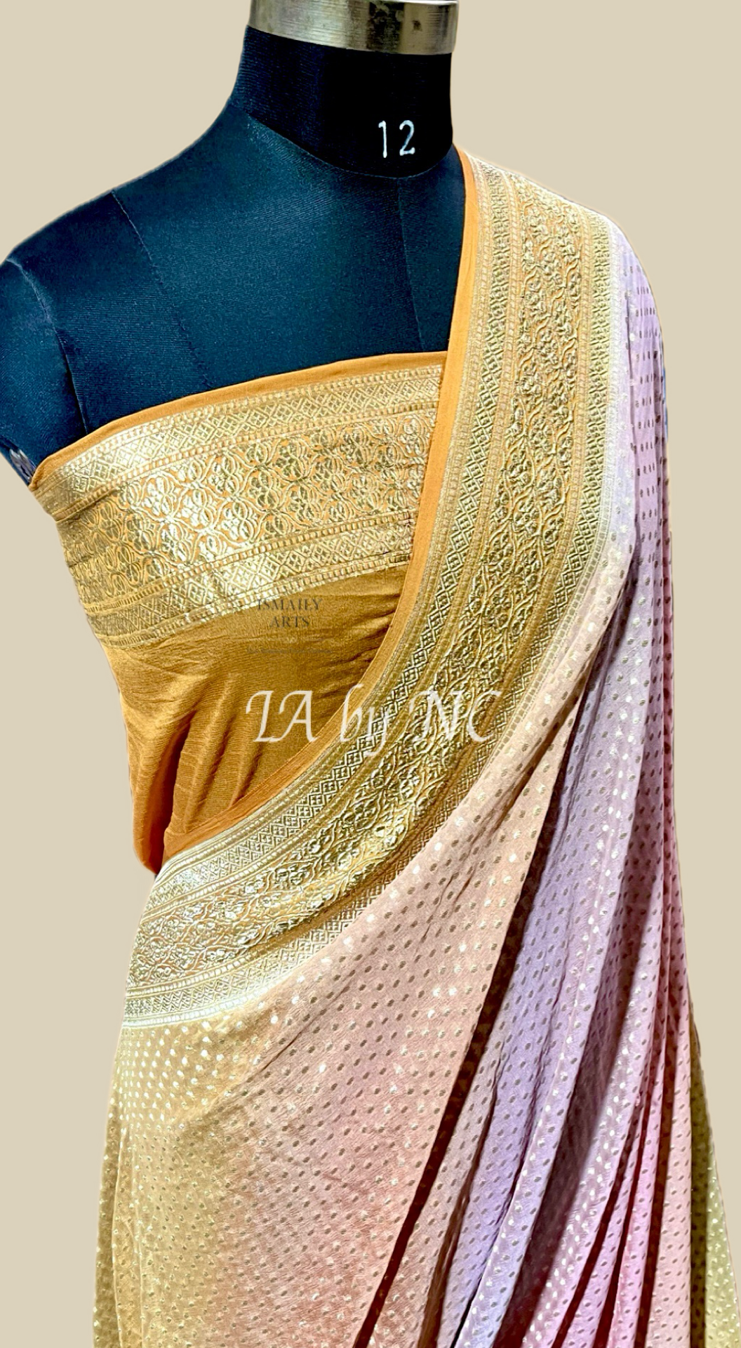 Turmeric Banarasi Pure Khaddi Georgette Saree