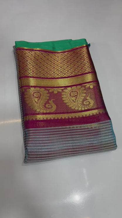 Banarasi Tissue Silk Stripes Saree