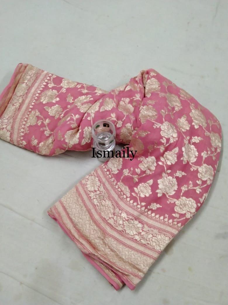 Thulian Banarasi Pure Khaddi Georgette Saree