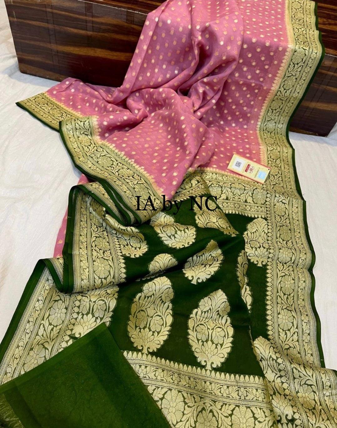 Punch Banarasi Pure Khaddi Georgette Sarees