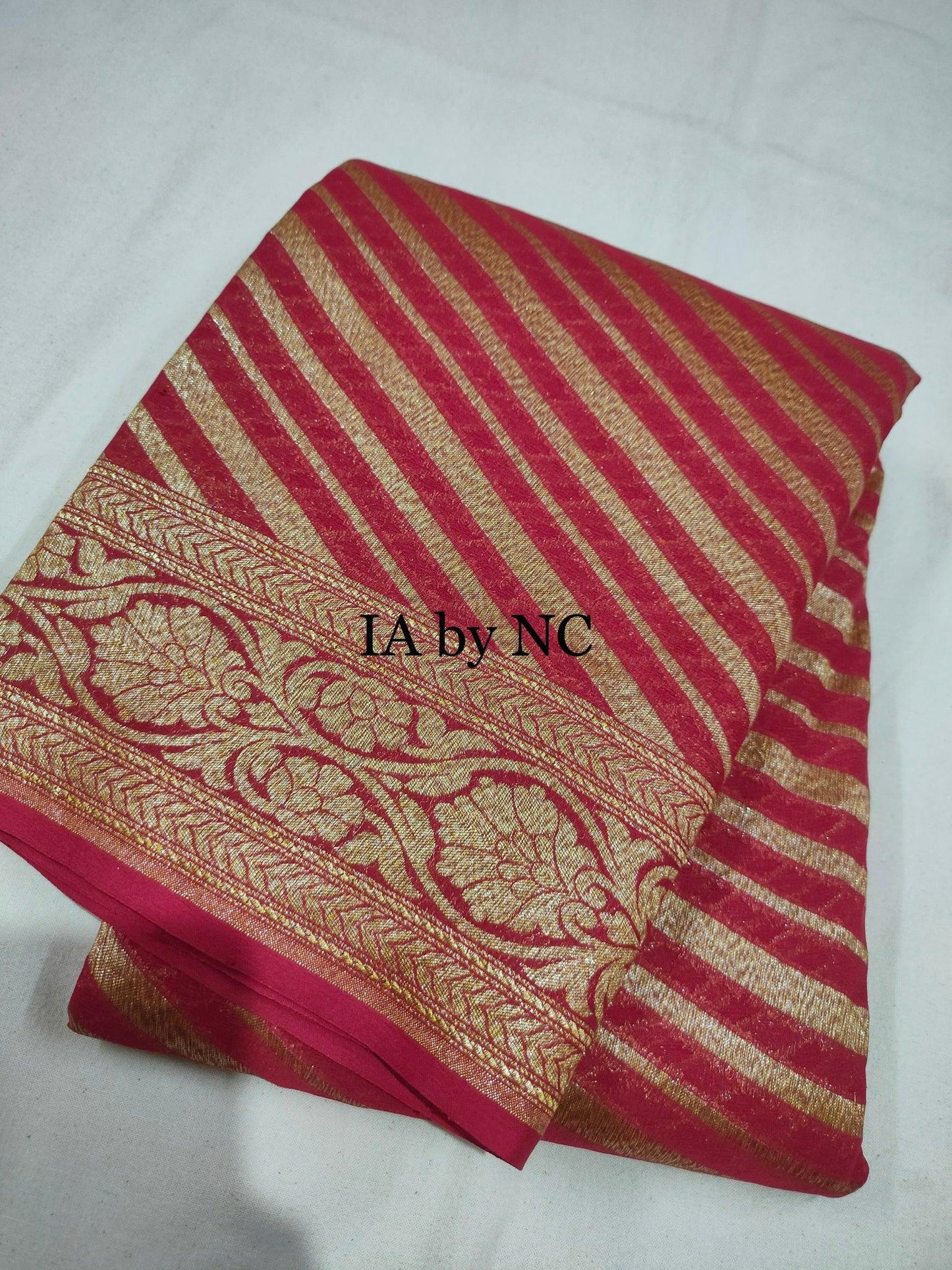 Maroon Banarasi Pure Khaddi Georgette Saree