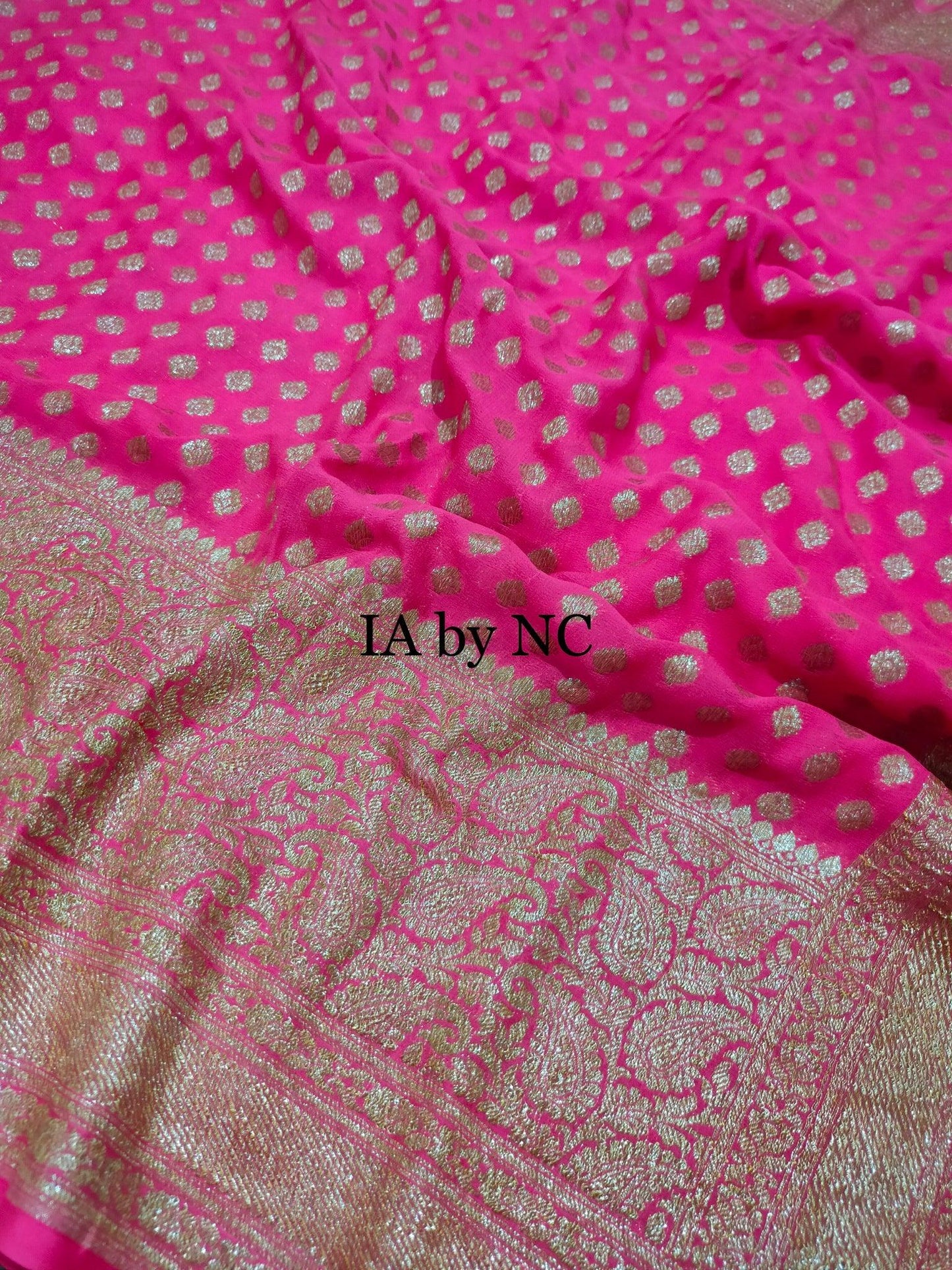 Ruby Banarasi Pure Khaddi Georgette Saree
