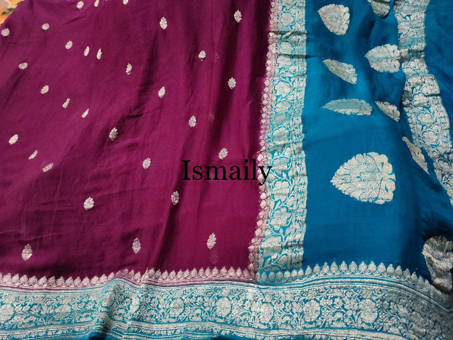 Byzantine Banarasi Pure Khaddi Georgette Kadwa Saree
