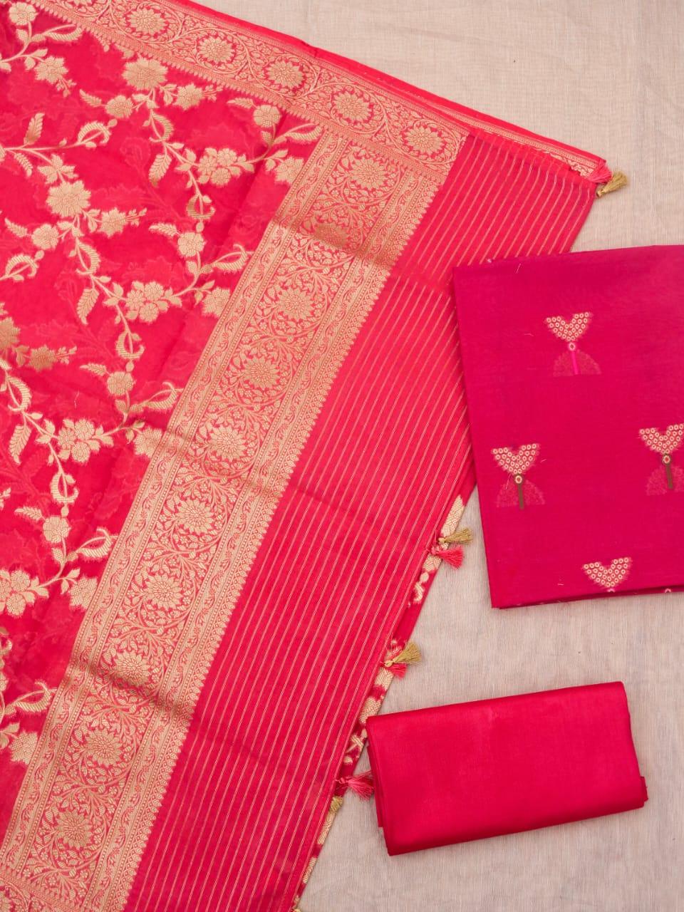 Imperial Banarasi Premium Cotton Silk Alfi Dress Materials