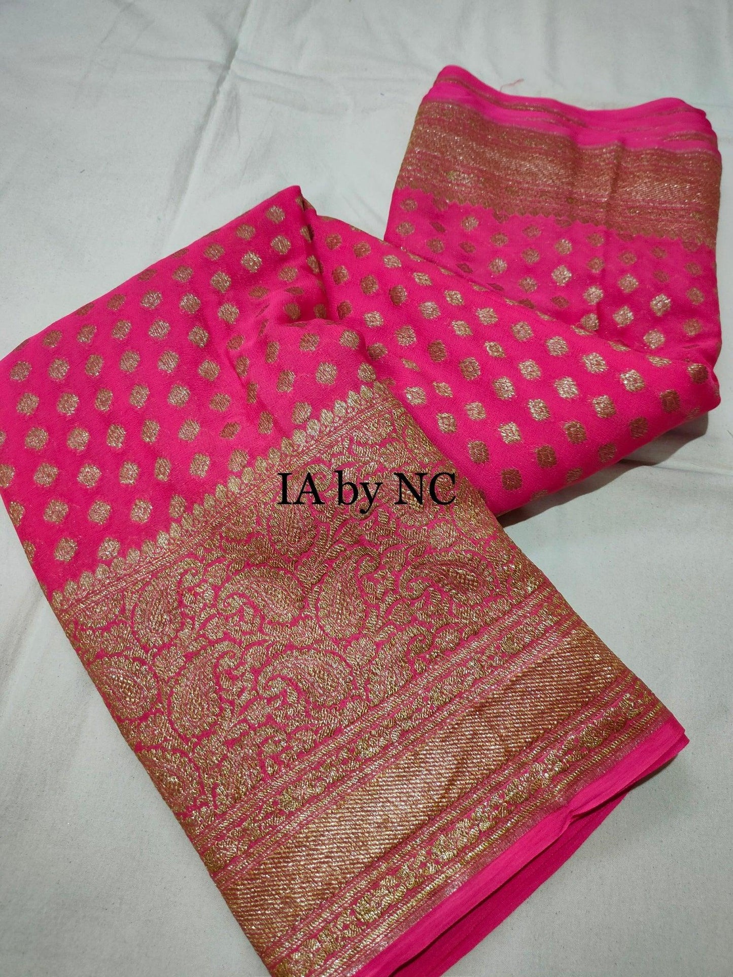 Ruby Banarasi Pure Khaddi Georgette Saree
