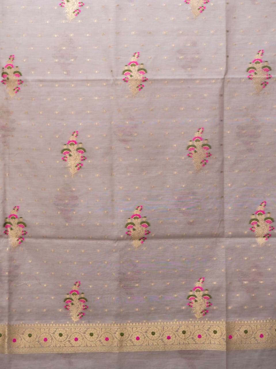 Mink Grey Banarasi Cotton Silk Jamdani Suits