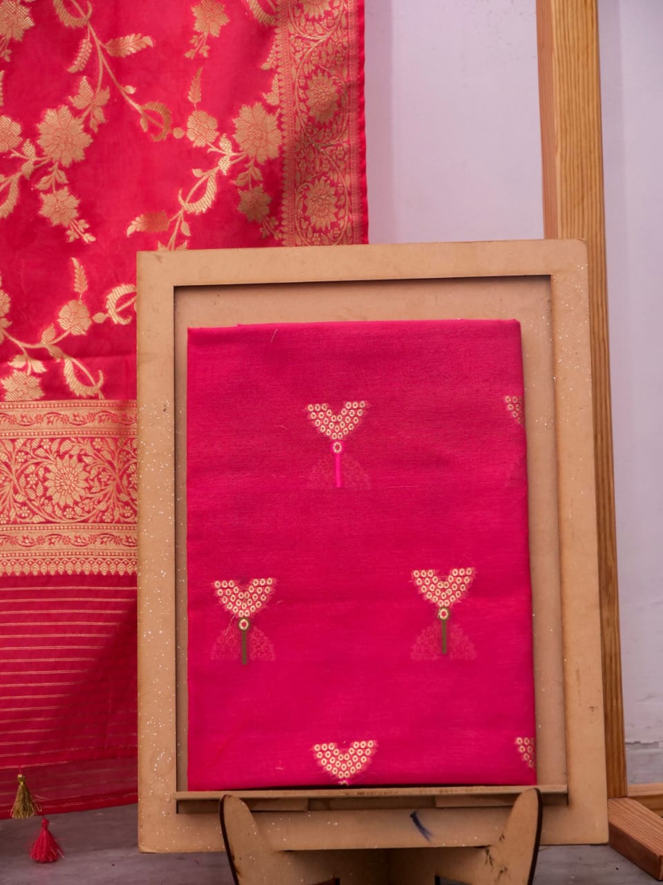 Imperial Red Banarasi Cotton Silk Alfi Suits