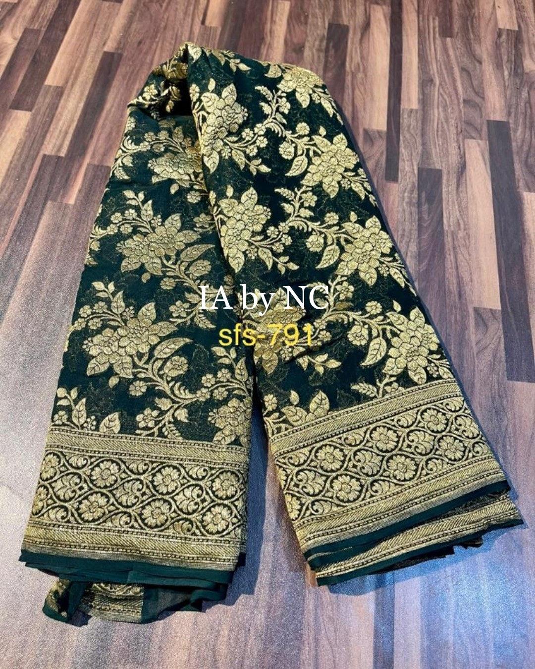 Sacramento Banarasi Pure Khaddi Georgette Saree