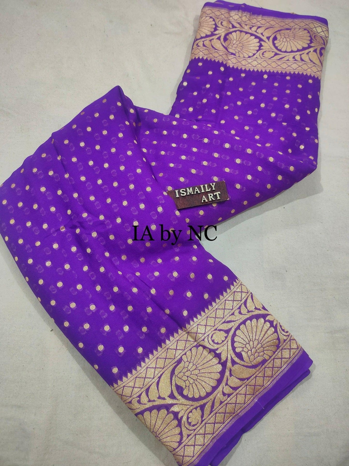 Purple Banarasi Pure Khaddi Georgette Saree