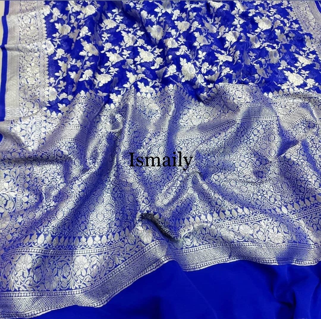 Egyptian Banarasi Pure Khaddi Georgette Saree