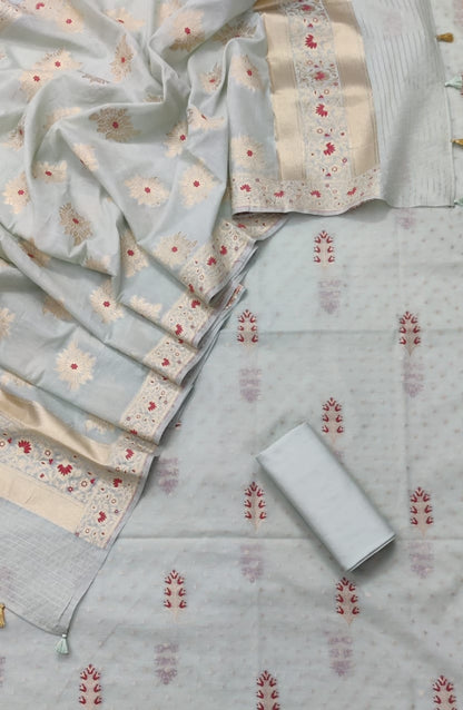 Pearl Banarasi Cotton Silk Jamdani Suits