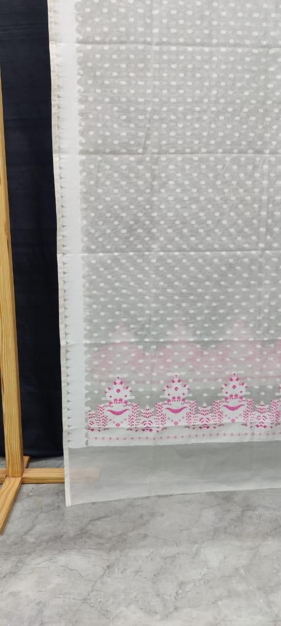 Off-White Banarasi Premium Cotton Silk Jamdani Suits