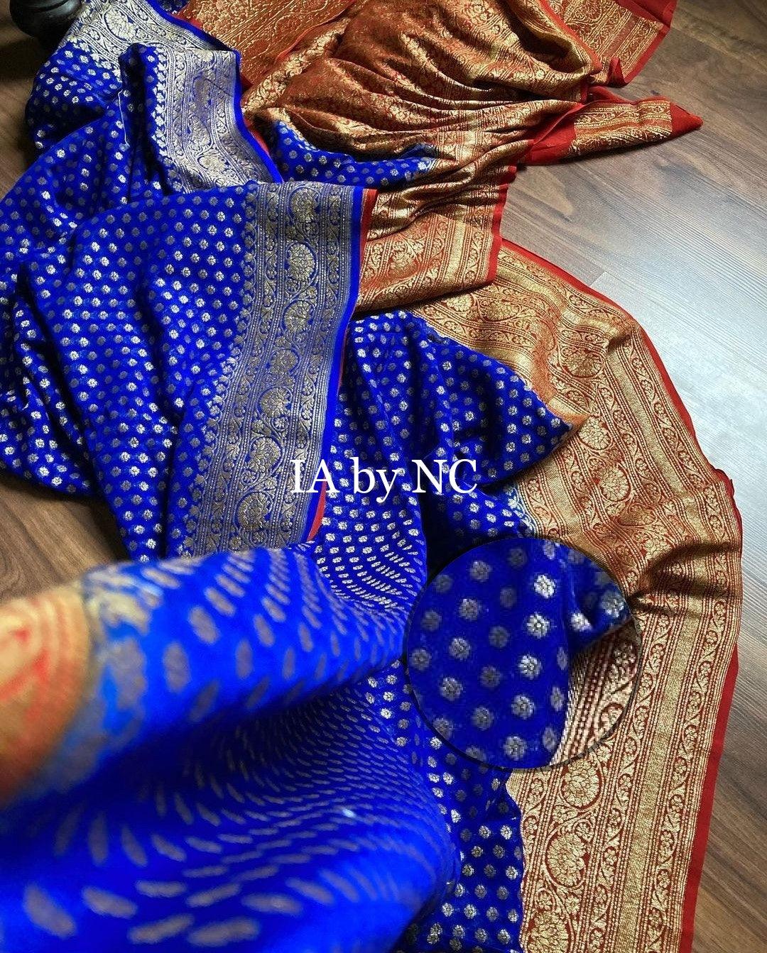 Royal Banarasi Pure Khaddi Georgette Saree