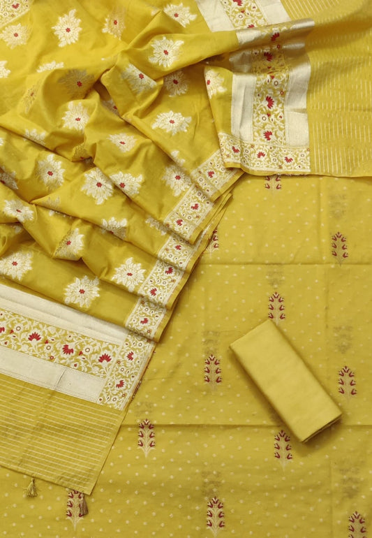 Pineapple Banarasi Cotton Silk Jamdani Suits