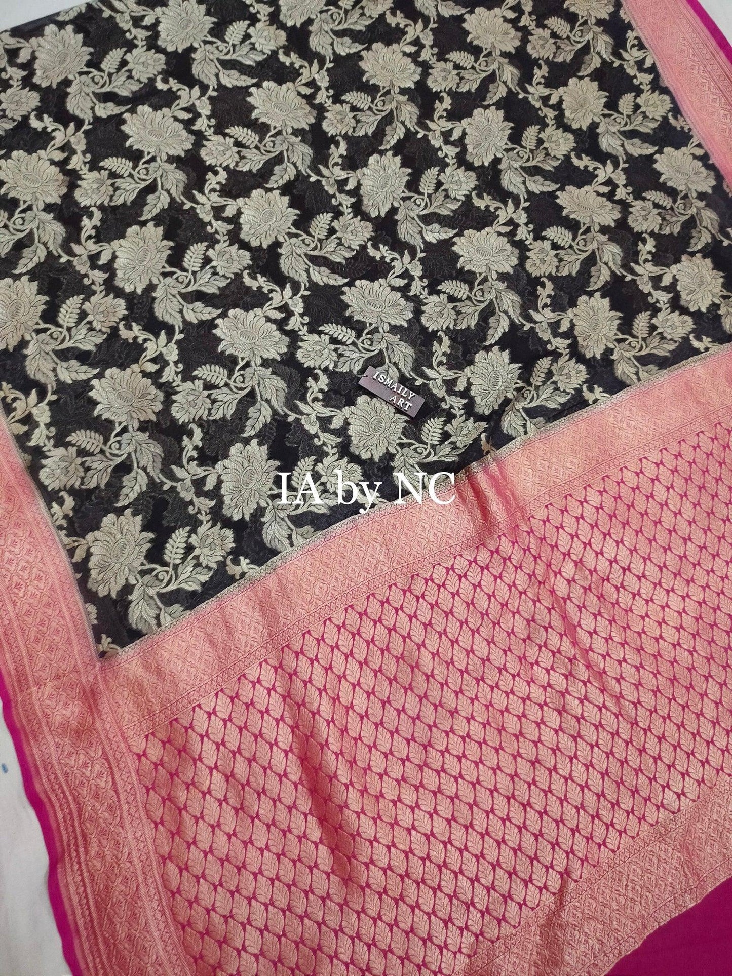 Black Banarasi Pure Khaddi Georgette Saree