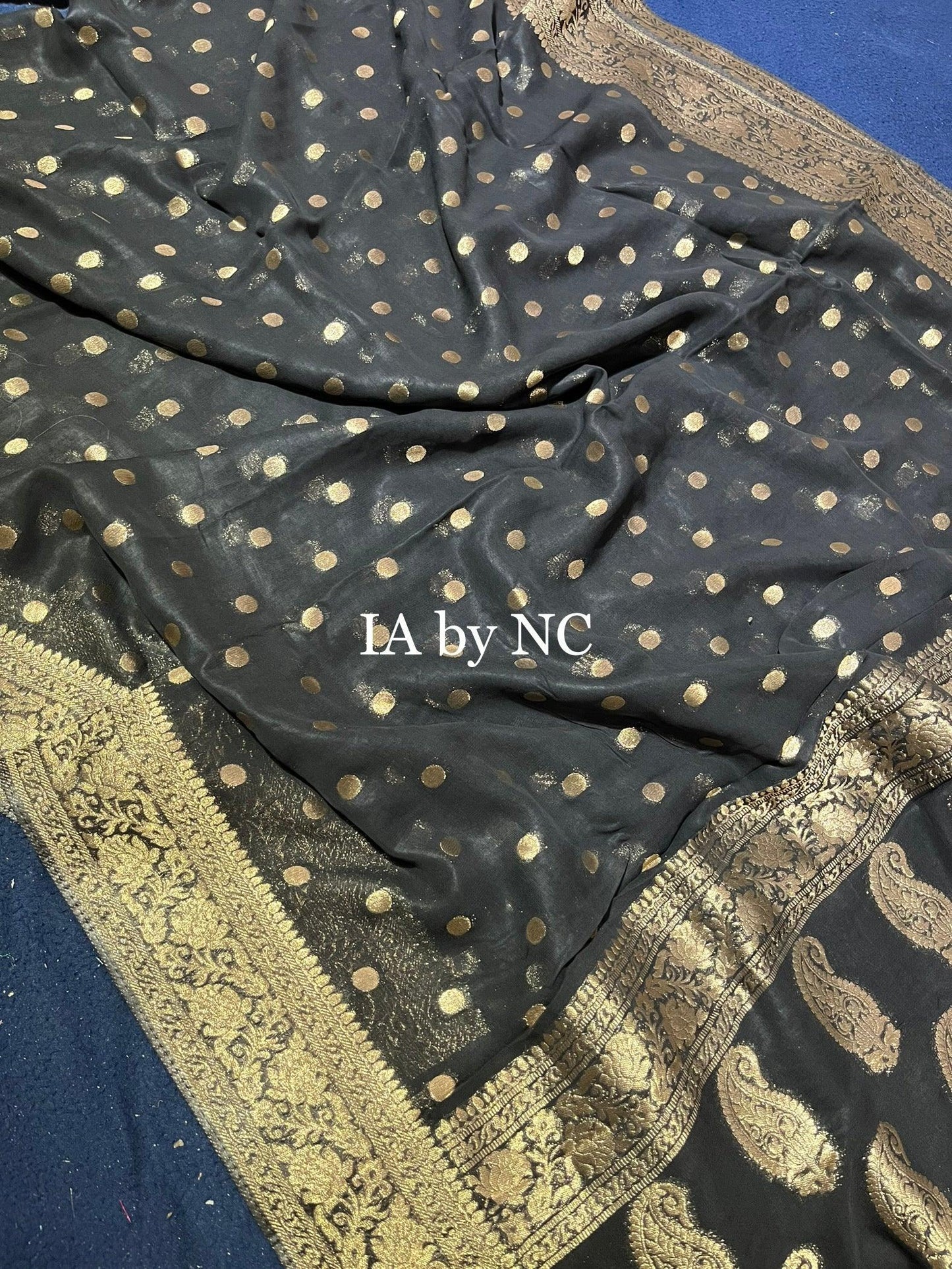 Black Banarasi Pure Georgette Saree