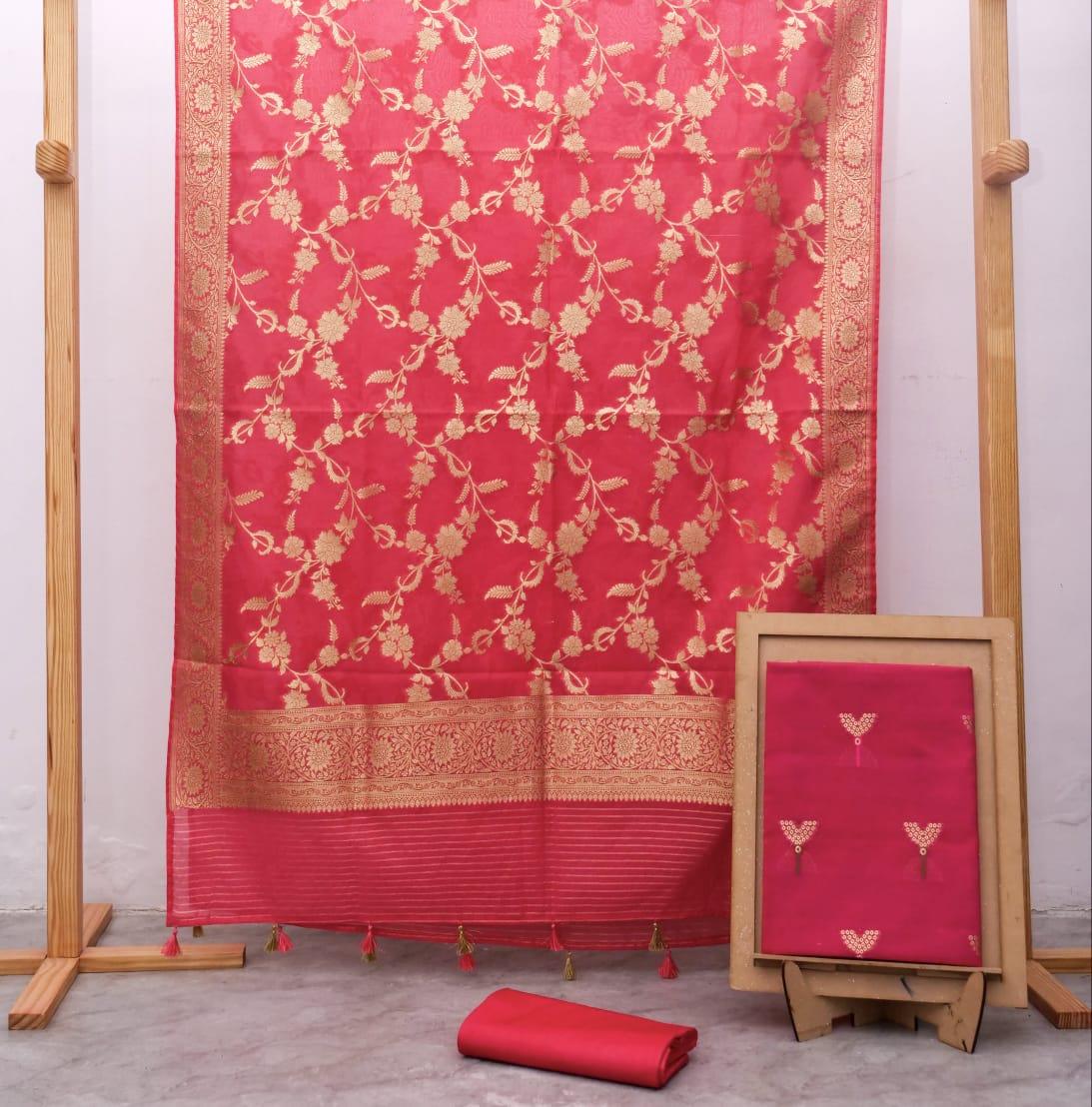 Imperial Banarasi Premium Cotton Silk Alfi Dress Materials