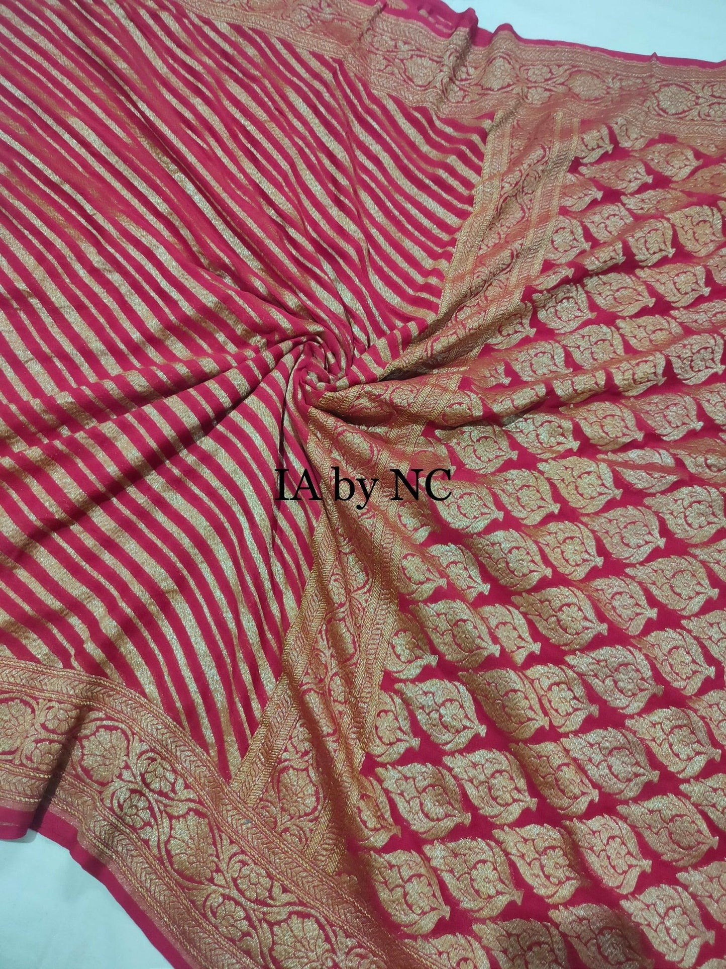 Maroon Banarasi Pure Khaddi Georgette Saree