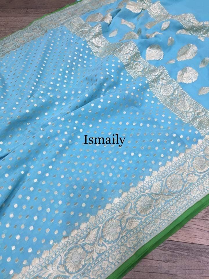 Baby Banarasi Pure Khaddi Georgette Saree