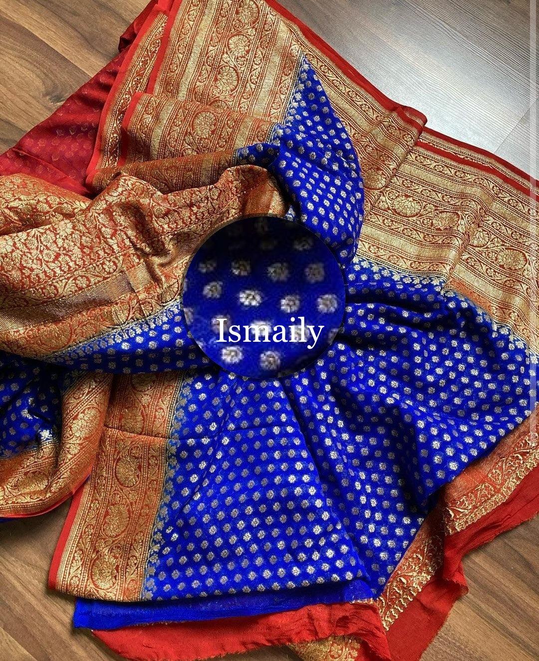 Royal Banarasi Pure Khaddi Georgette Saree