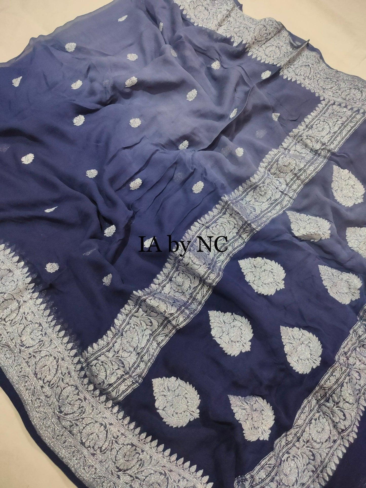 Space Banarasi Pure Khaddi Georgette Kadwa Saree
