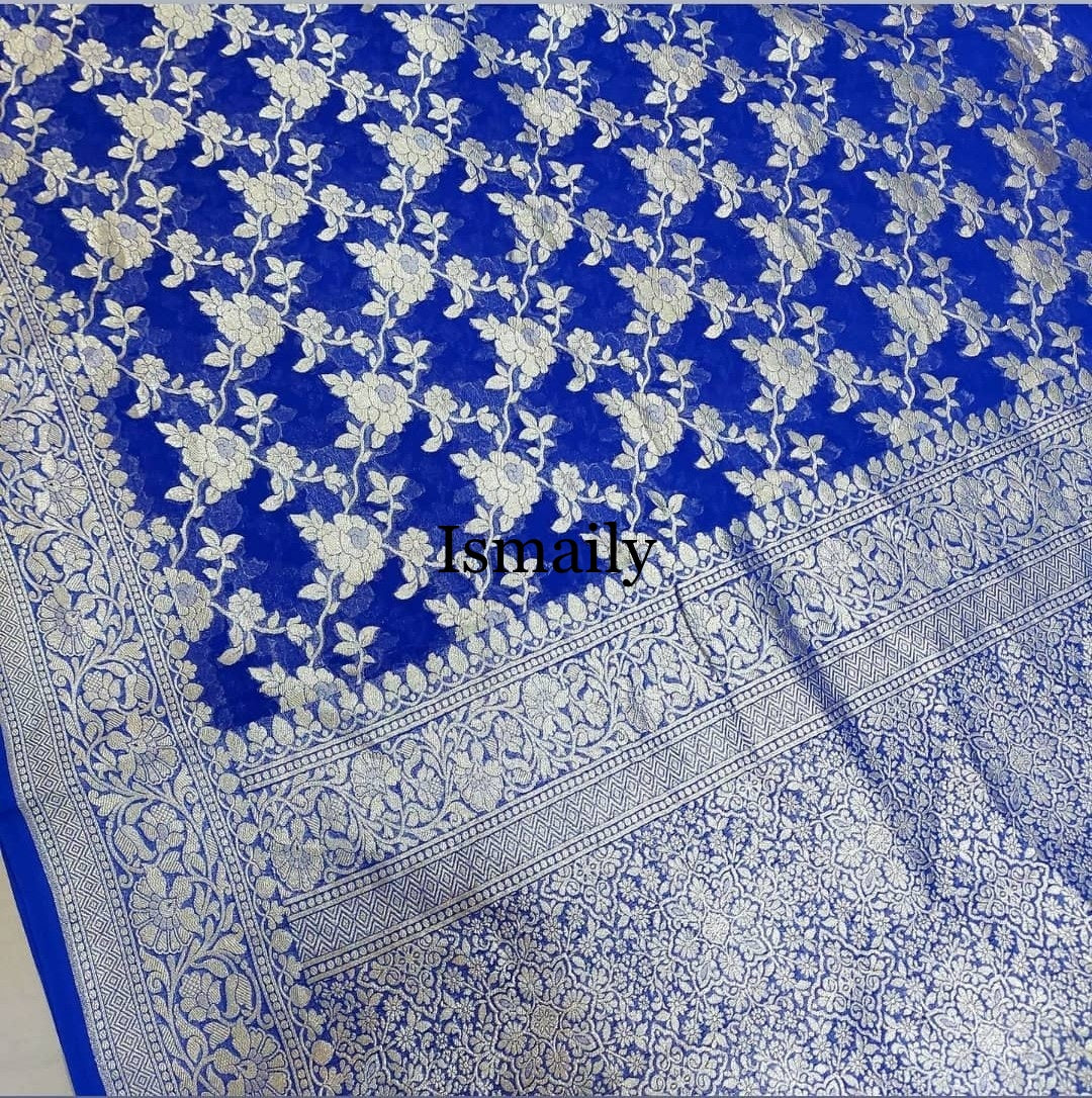 Egyptian Banarasi Pure Khaddi Georgette Saree