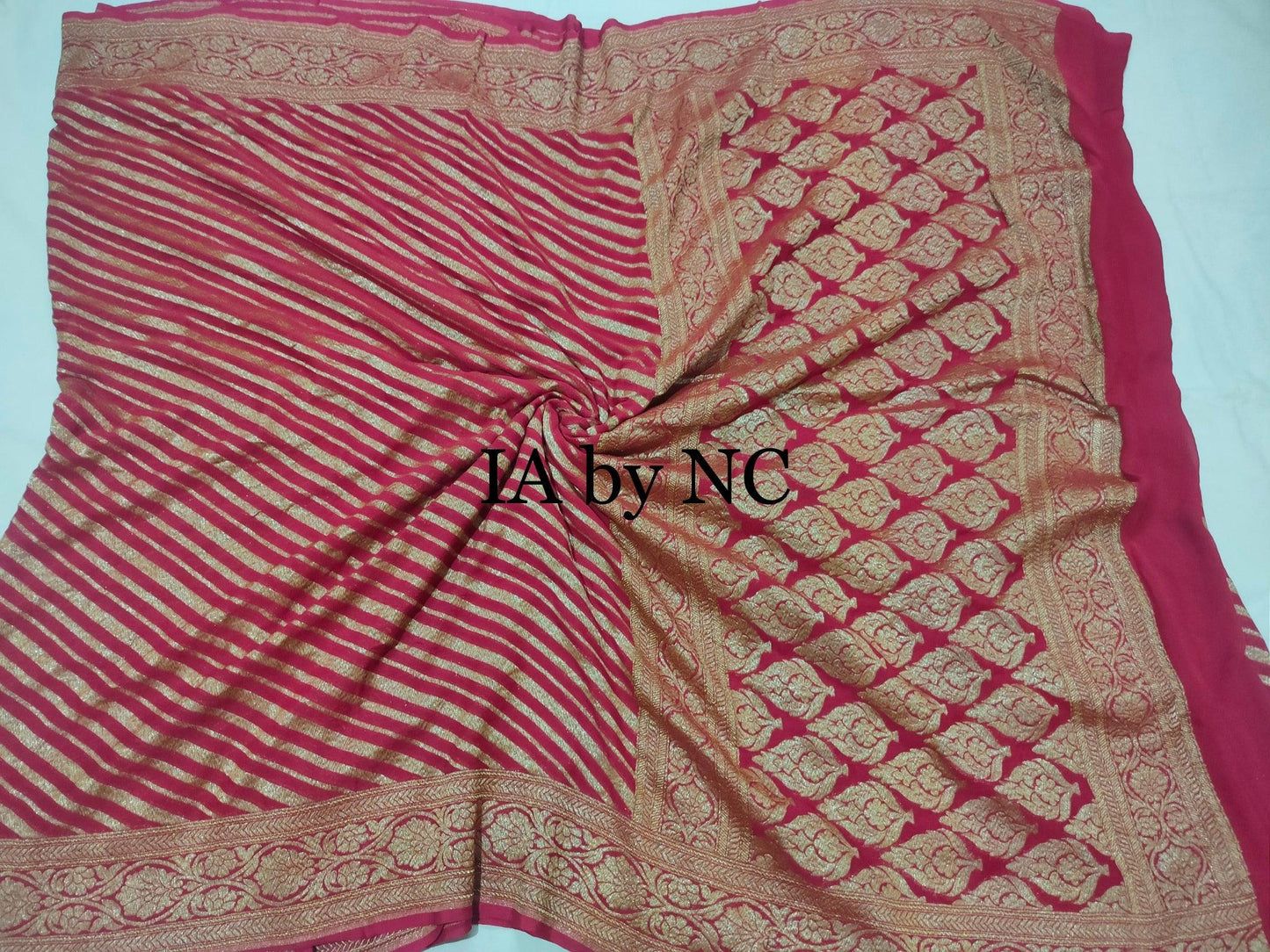 Maroon Banarasi Pure Khaddi Georgette Saree