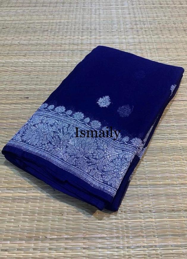 Space Banarasi Pure Khaddi Georgette Kadwa Saree