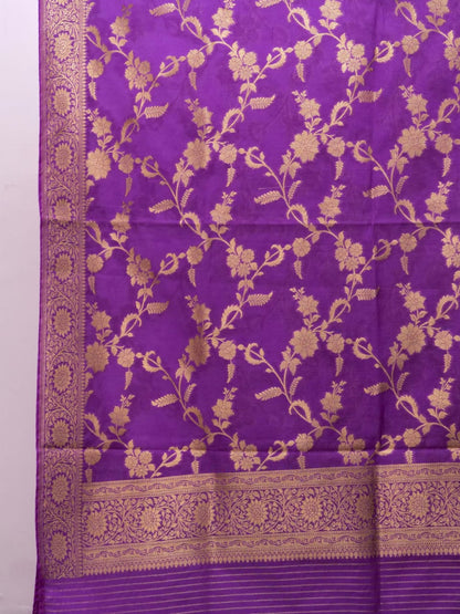 Grape Banarasi Cotton Silk Alfi Suits