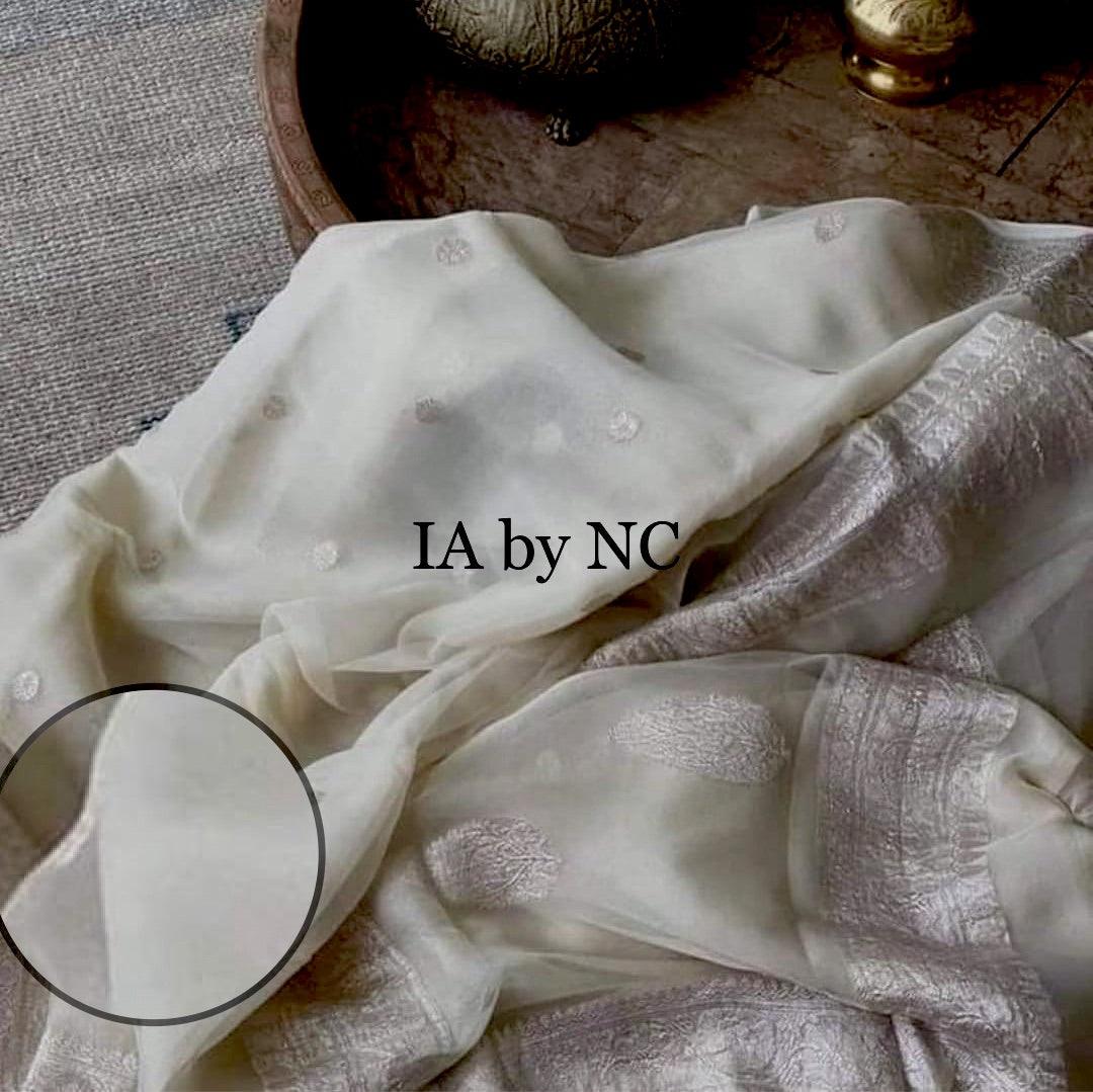 Harbor Banarasi Pure Khaddi Georgette Kadwa Saree