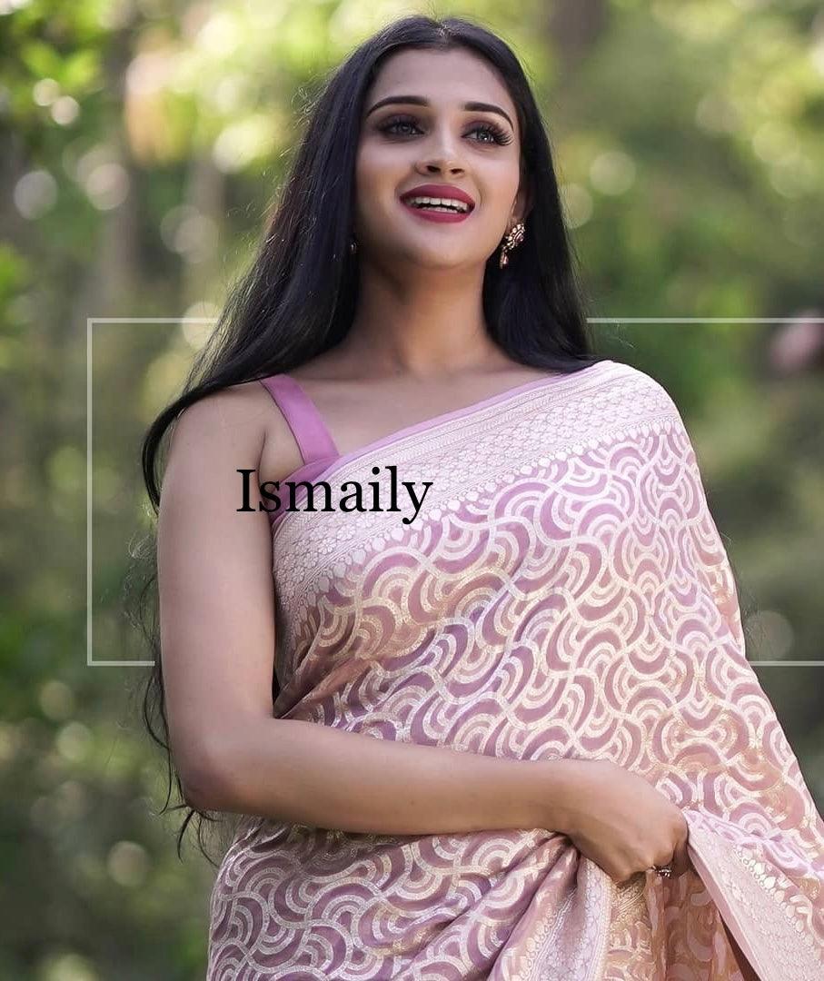 Lavender Banarasi Pure Khaddi Georgette Saree