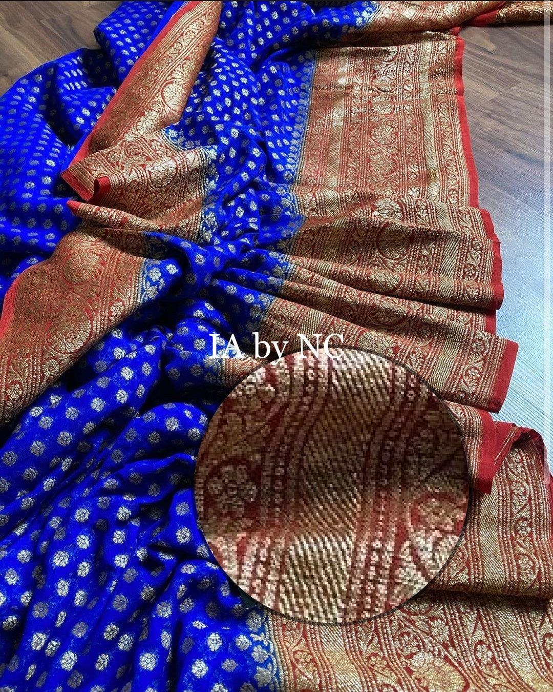 Royal Banarasi Pure Khaddi Georgette Saree