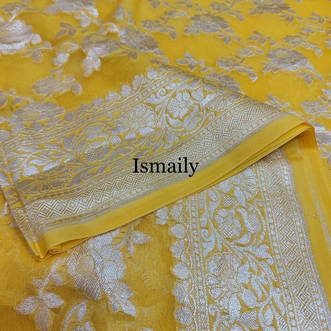 Cyber Banarasi Pure Khaddi Georgette Saree