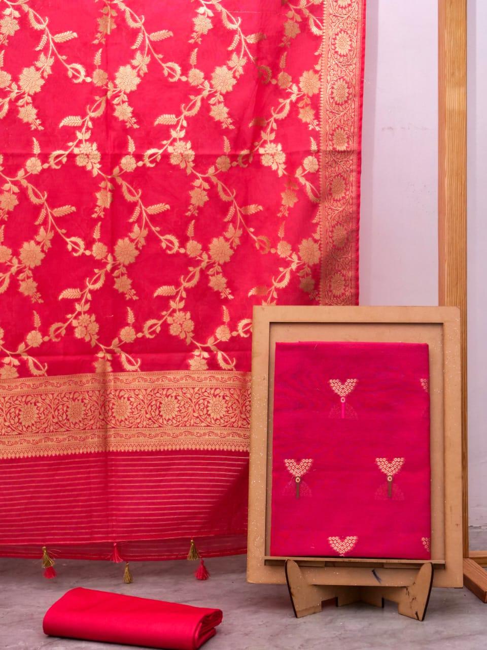 Imperial Banarasi Premium Cotton Silk Alfi Dress Materials