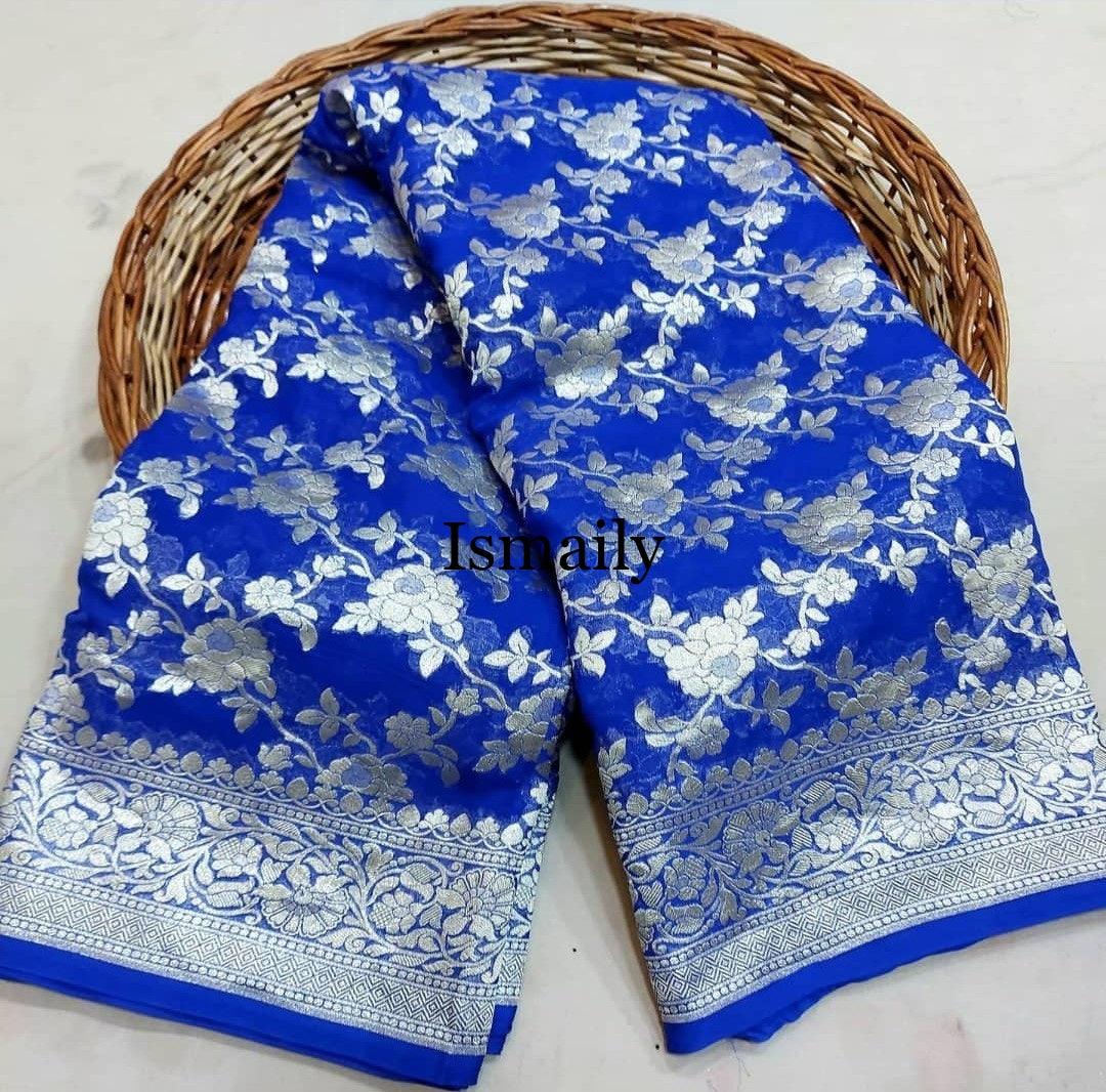 Egyptian Banarasi Pure Khaddi Georgette Saree