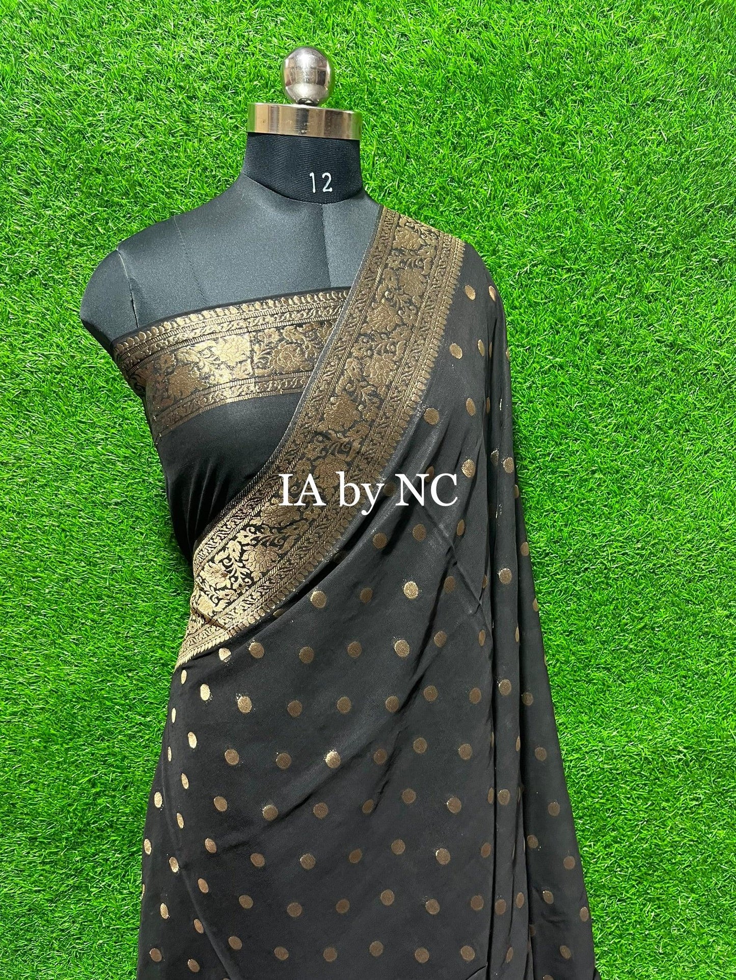 Black Banarasi Pure Georgette Saree