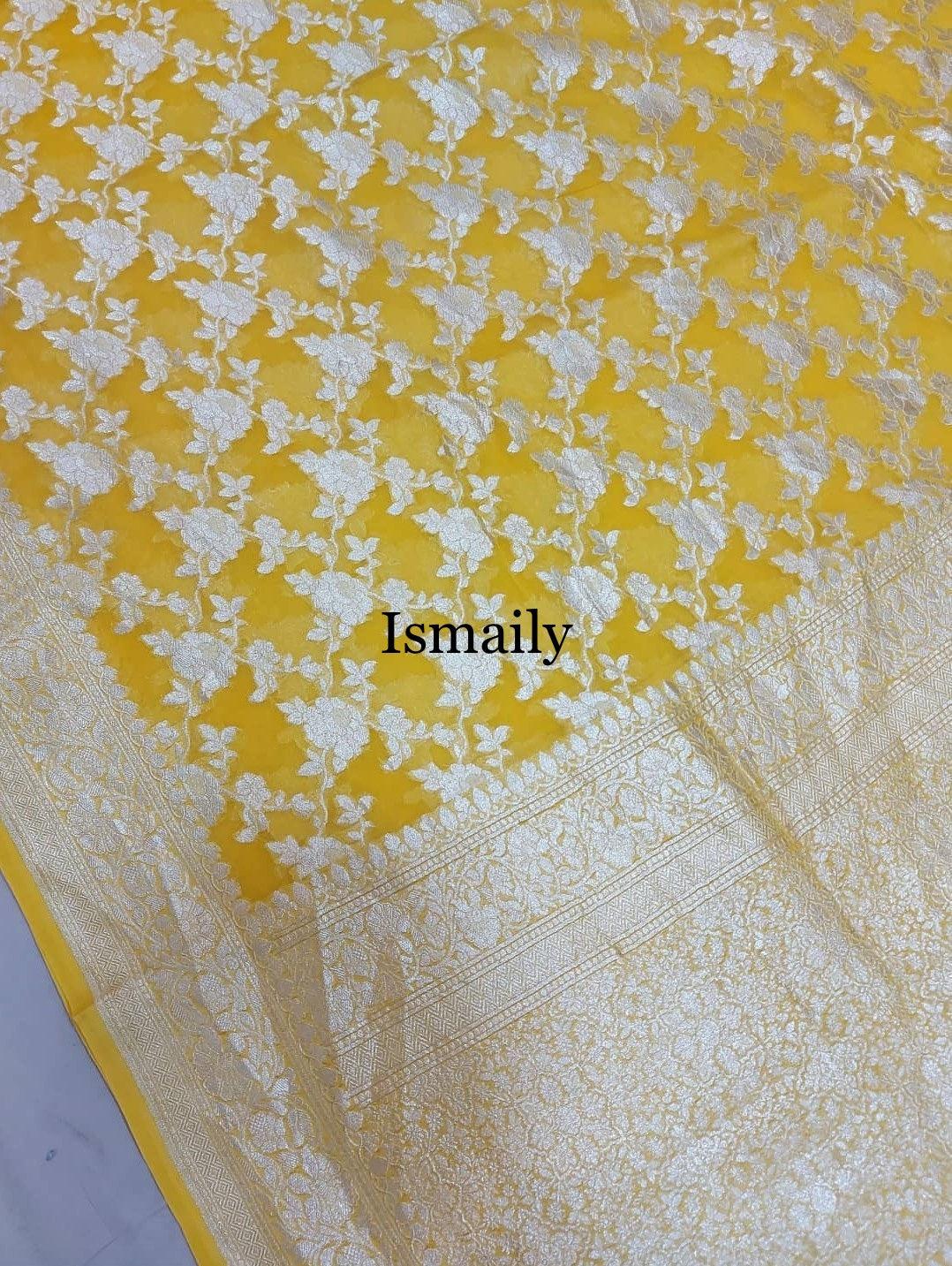 Cyber Banarasi Pure Khaddi Georgette Saree