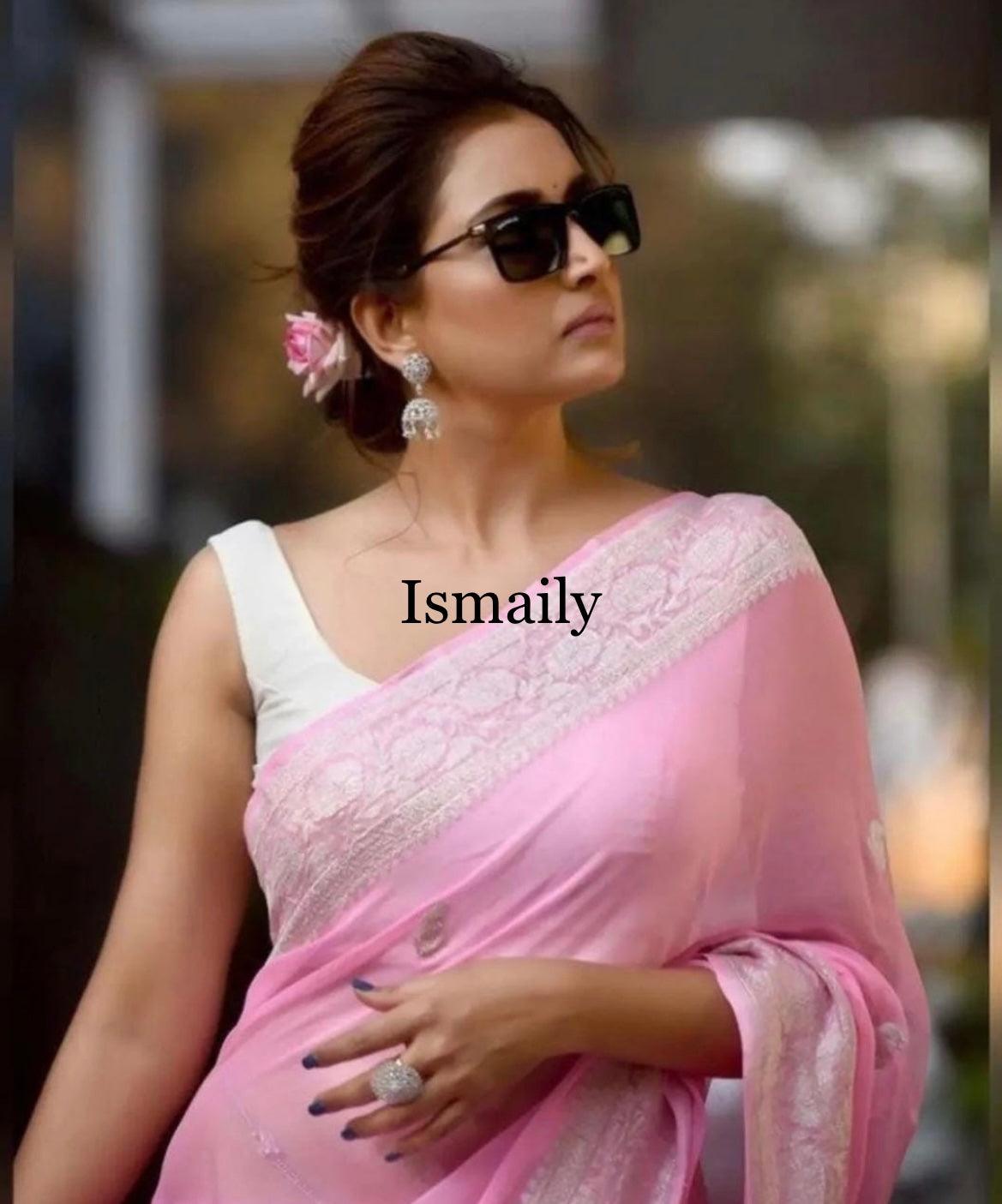 Baby Banarasi Pure Khaddi Georgette Kadwa Saree